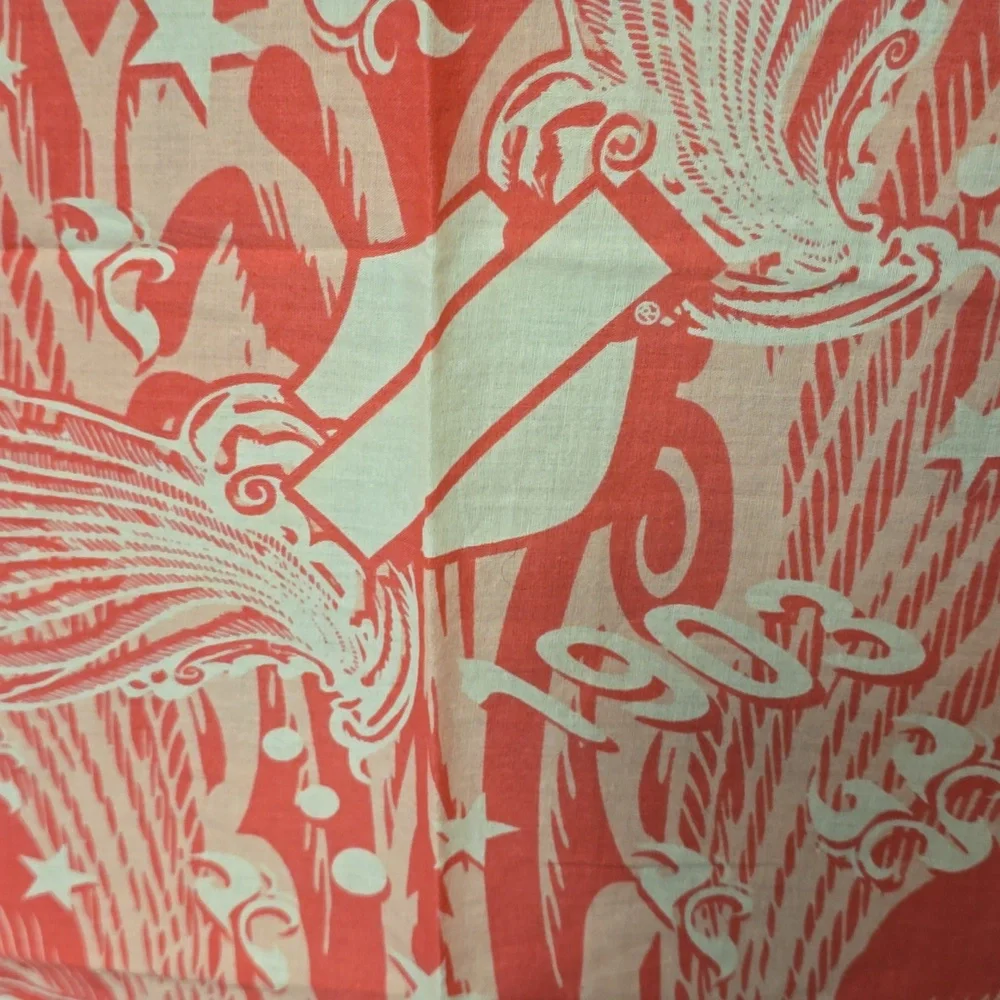 Harley-Davidson Pink / Coral Bandana with White Design - Picture 3 of 8